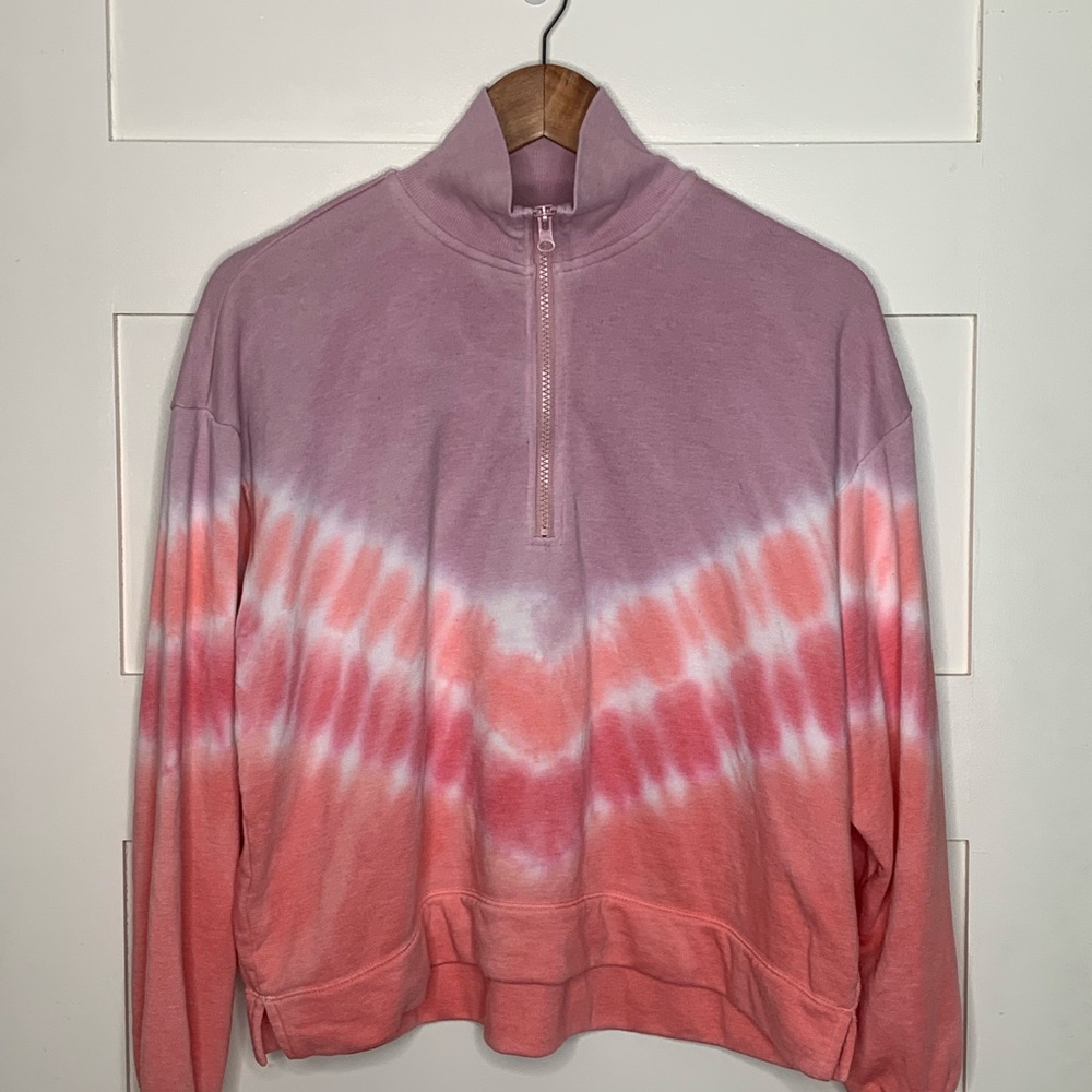 Lou & Grey Tie-Dye 1/4 Zip Sweatshirt